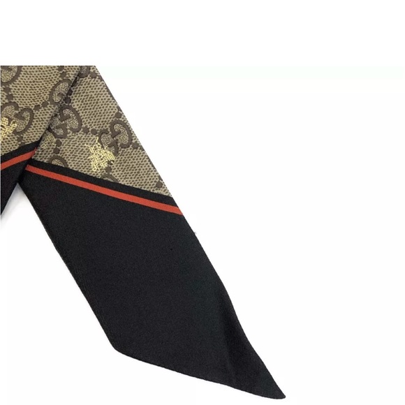 GUCCI GG Bee 100% Silk Scarf Twilly - Picture 5 of 7